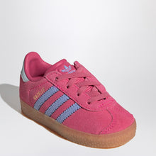  adidas Originals Elastic Gazelle sneakers in Shock Pink/Blue Spark/Halo Blue
