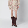 ISABEL MARANT Étoile Lolita beige mini skirt with floral print