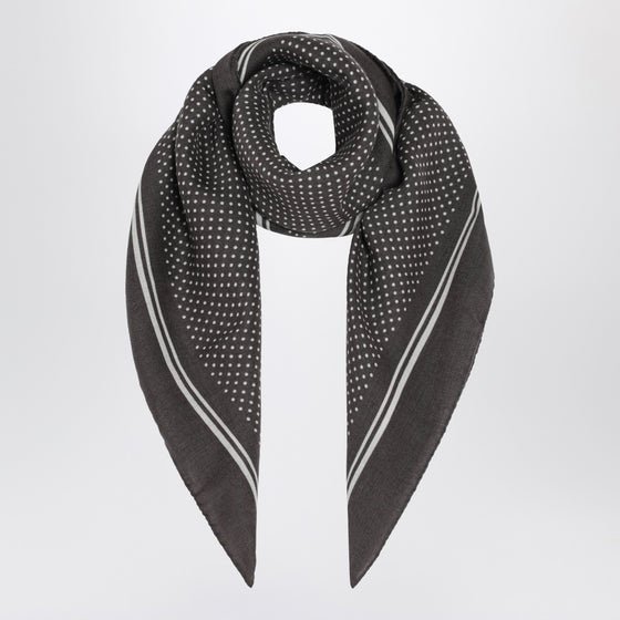Destin Grey wool polka-dot bandana