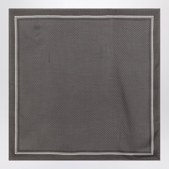 Destin Grey wool polka-dot bandana