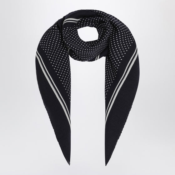 Destin Navy blue wool polka-dot bandana