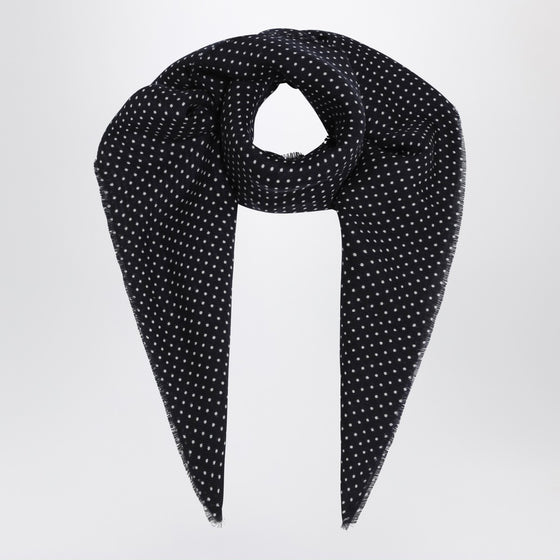 Destin Dark burgundy wool polka-dot bandana