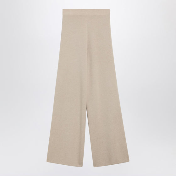 Max Mara Beige wool and cashmere knit trousers