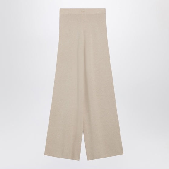 Max Mara Beige wool and cashmere knit trousers