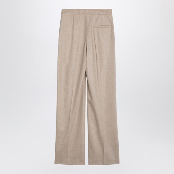 Loulou Studio Beige wool and cashmere trousers