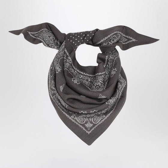 Destin Grey Paisley wool scarf