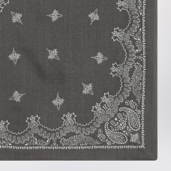 Destin Grey Paisley wool scarf