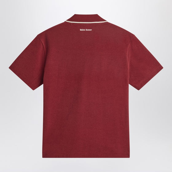 adidas by Wales Bonner Bordeaux polo shirt in cotton blend
