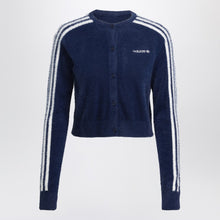  adidas Originals Indigo blue fluffy knitted cardigan