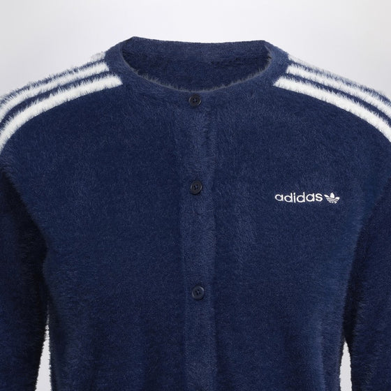 adidas Originals Indigo blue fluffy knitted cardigan