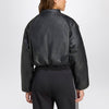 adidas Originals Black faux leather zip-up bomber jacket