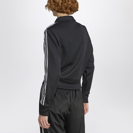 adidas Originals Black zip-up sweatshirt with white stripes
