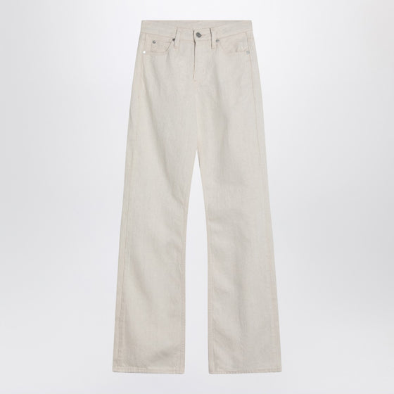 Calvin Klein Relaxed Flared beige jeans in linen blend