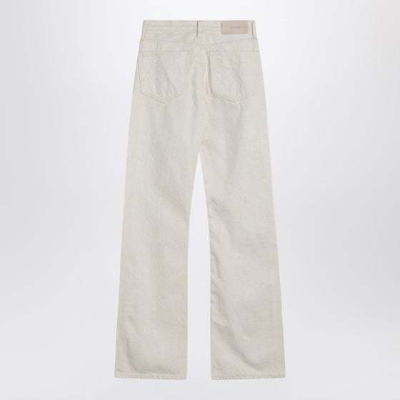 Calvin Klein Relaxed Flared beige jeans in linen blend