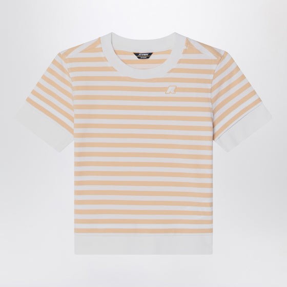 K-Way Emel T-shirt white/beige striped