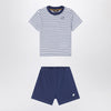 K-Way Two-piece blue striped cotton outfit