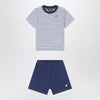 K-Way Two-piece blue striped cotton outfit