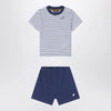 K-Way Two-piece blue striped cotton outfit