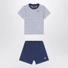 K-Way Two-piece blue striped cotton outfit
