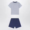 K-Way Two-piece blue striped cotton outfit