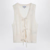 GANNI White mohair lace-up vest