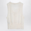 GANNI White mohair lace-up vest