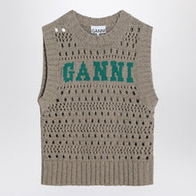  GANNI Perforated vest with logo inlay