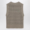 GANNI Perforated vest with logo inlay
