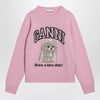 GANNI Pink sweater with poodle