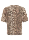Ganni Leopard Wool Mix T-shirt