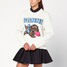  GANNI Ivory Puppy wool-blend sweater