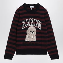  GANNI Striped sweater with poodle