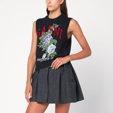  GANNI Dark grey Rose wool-blend vest