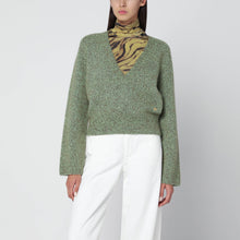 GANNI Green wool-blend textured sweater