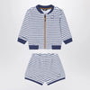 K-Way Sponge outfit white/cobalt blue striped