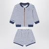K-Way Sponge outfit white/cobalt blue striped