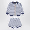 K-Way Sponge outfit white/cobalt blue striped