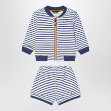  K-Way Sponge outfit white/cobalt blue striped