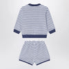 K-Way Sponge outfit white/cobalt blue striped