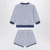 K-Way Sponge outfit white/cobalt blue striped