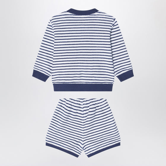 K-Way Sponge outfit white/cobalt blue striped