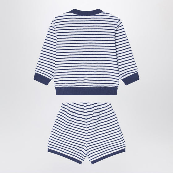 K-Way Sponge outfit white/cobalt blue striped