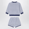 K-Way Sponge outfit white/cobalt blue striped
