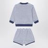 K-Way Sponge outfit white/cobalt blue striped