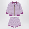 K-Way Sponge outfit white/purple striped