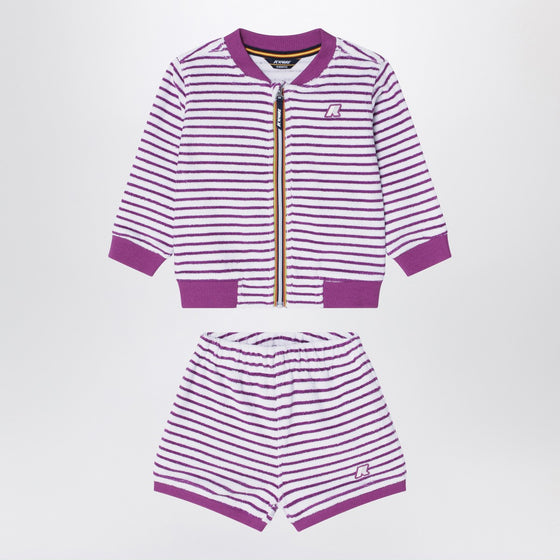K-Way Sponge outfit white/purple striped
