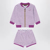 K-Way Sponge outfit white/purple striped