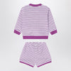 K-Way Sponge outfit white/purple striped