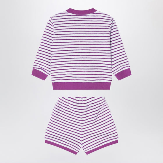 K-Way Sponge outfit white/purple striped