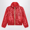 K-Way Red Laurette jacket with laminated print